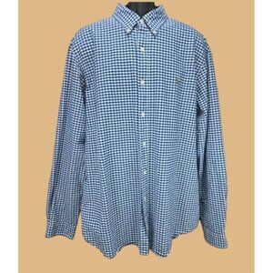 Ralph Lauren Mens Blue Check Button-Down Shirt 2XL